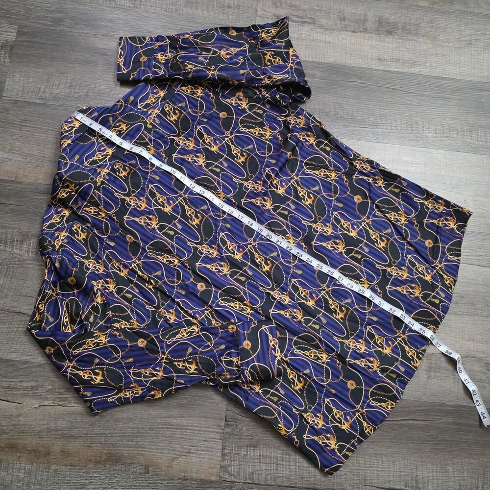 Axxess Men's Blue and Gold nautical print - Picture 7 of 8